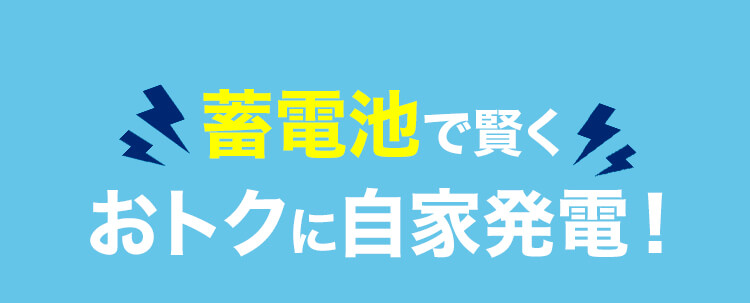 蓄電池で賢くおトクに自家発電!